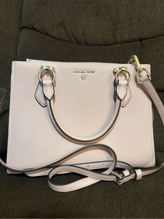 Michael Kors Handbags - Michael Kors Light Pink Saffiano Leather Satchel with Crossbody Strap